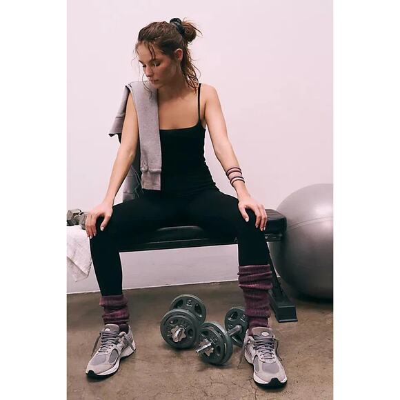 New Free People FP MOVEMENT Lace Me Up Onesie $118 Small Black - Picture 3 of 7